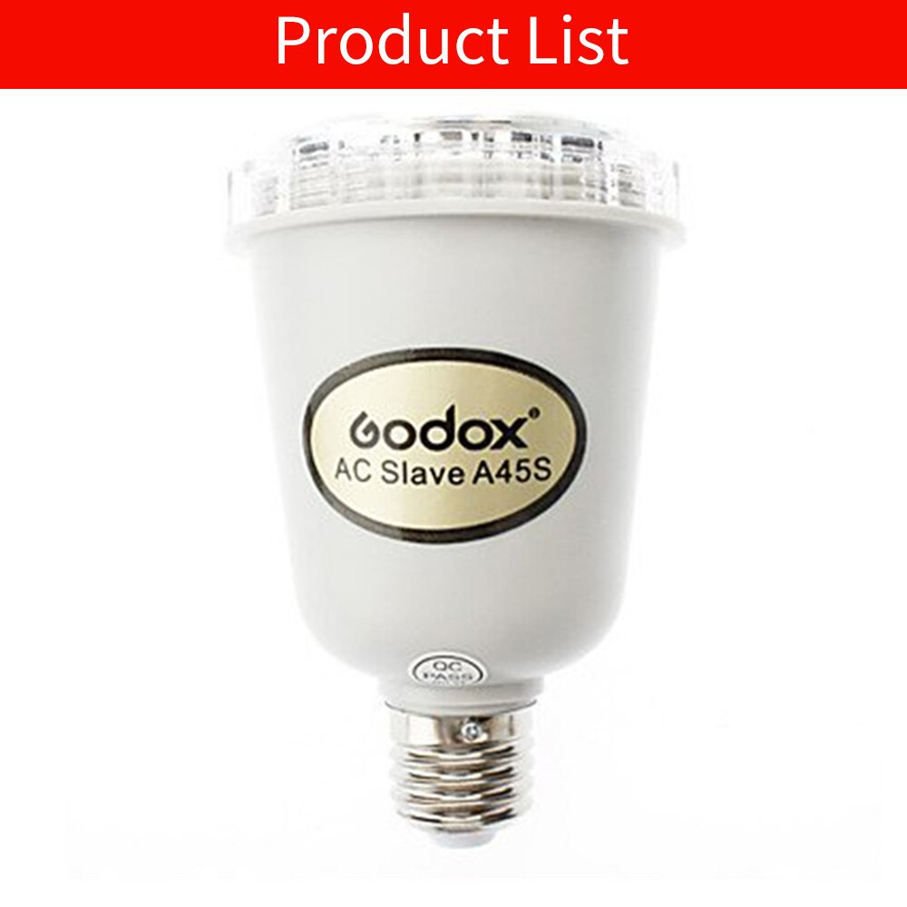 Godox a45s studio e27 parafuso ac escravo estúdio flash strobe lâmpada 220 v