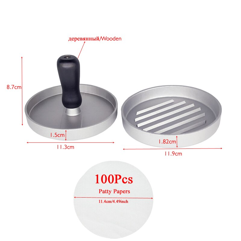Hamburger Presse Runde bilden Aluminium Legierung 11,9 cm Hamburger Fleisch Rindfleisch Grill Burger Presse Patty Hersteller bilden Fleisch Werkzeuge
