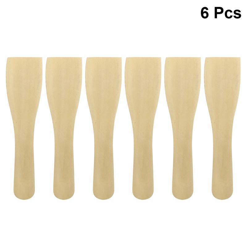 6pcs Non-Stick Wooden Spatula Small Wood Turner Cooking Shovel Kitchen Utensils