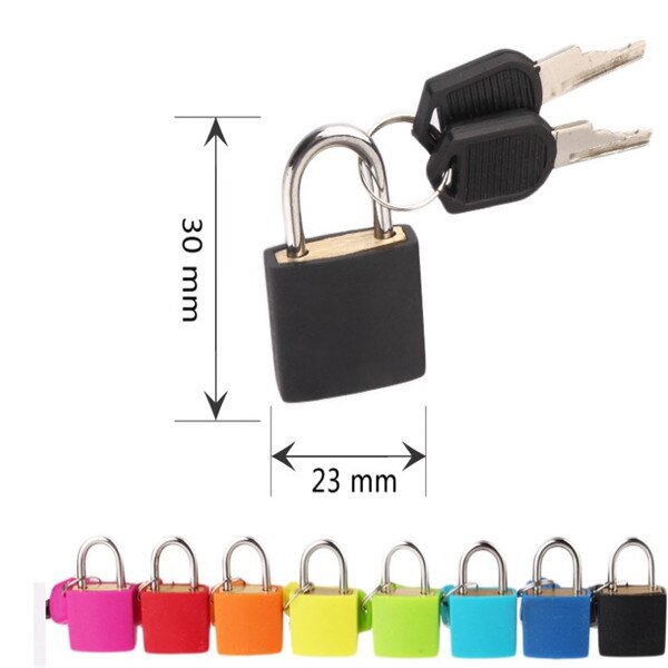 4 couleurs Petit Mini Forte Acier Cadenas Valise Bagages Serrure du Tiroir Cas Cadenas à clé Anti-Vol Serrures avec 2 touches: Black