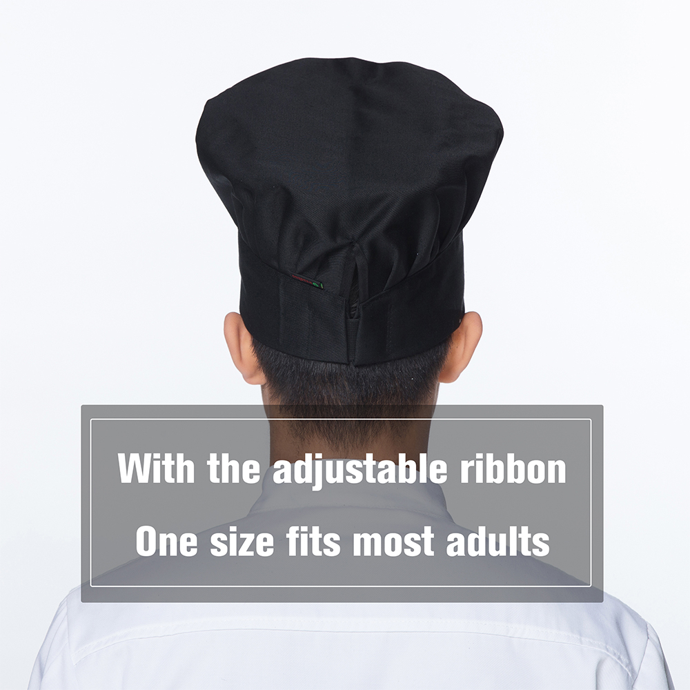Broderi kokke hat sort justerbar unisex mesh køkken madlavningsuniform hat hotel restaurant grill bager barbershop voksen kasket