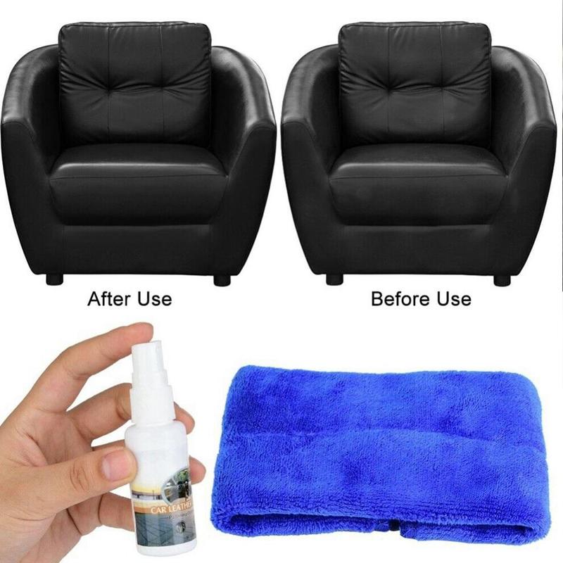 30ml Leather Seat Dashboard Maintenance Cleaner Dust Removal Car Interior Cleaner Sofa Leather Care Refurbisher Cleaner