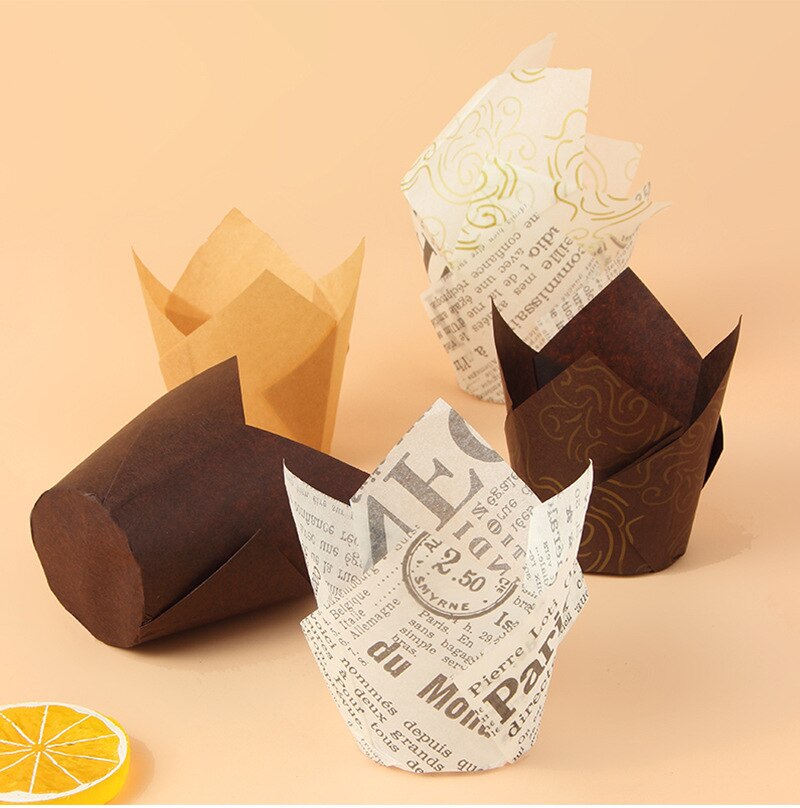 50Pcs Muffin Cupcake Paper Cups Disposable Paper for Cake Container Cake Mold Cake Decorating Tool Cupcake Liners Holder Kitchen
