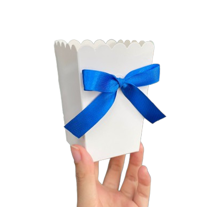 6 stuks popcorndozen met striklint papieren zak gunsten doos baby shower verjaardagsfeestje traktatie gunsten tafelbenodigdheden bruiloft: Donker Kaki