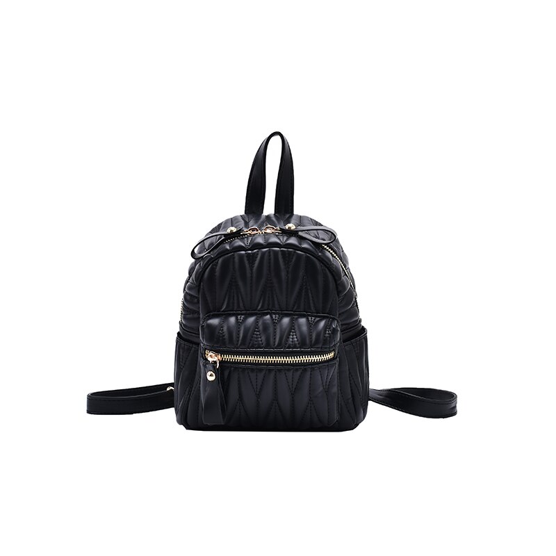 Dames Zacht Leer Pu Lederen Rugzak Retro Rugzak Vrouwelijke Student Schooltas Vakantiereizen Rugzak Mini Schooltas: Black