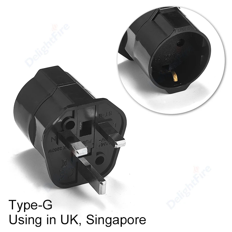 UK Plug Adapter Korea KR Euro European EU To UK British Travel Adapter 3Pin Plug Type G EU AC Converter Socket Power Adaptor: Type 16