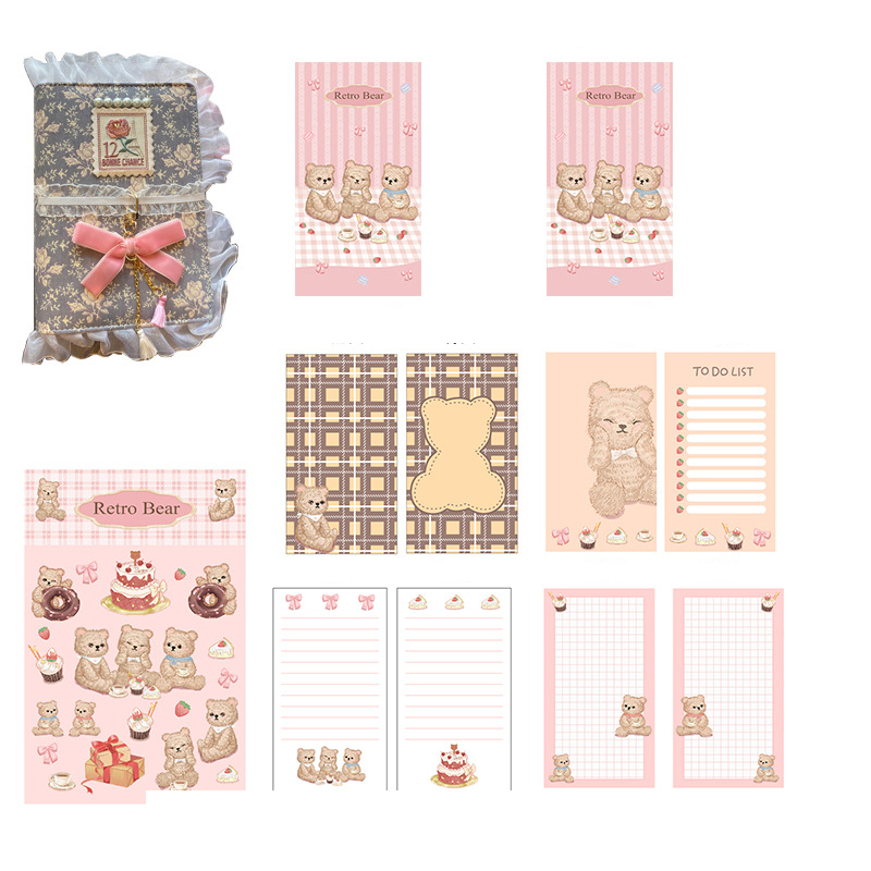 Kawaii Notebook Cute Coloring Page Illustration Diary Student Planner Book Schedule Notepad Paper Office School Supplies