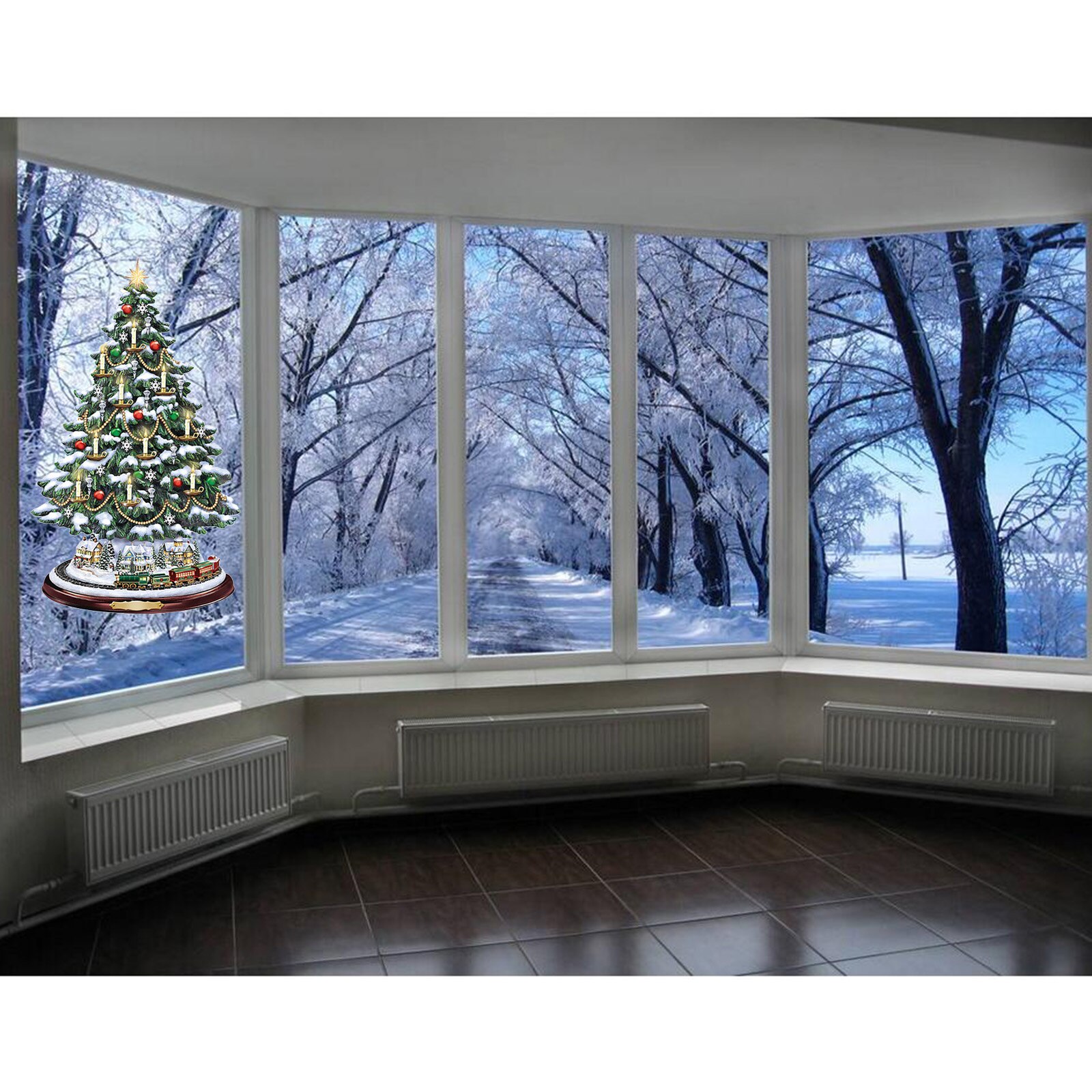 Reusable Christmas Window Stickers Sculpture Church Decorative Ornament: style 3