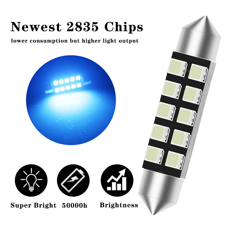 2 uds canbus c5w adorno led c5w led púrpura 31mm led 36mm 39mm 41mm luces led para coche luz interior azul hielo lámpara de lectura blanca
