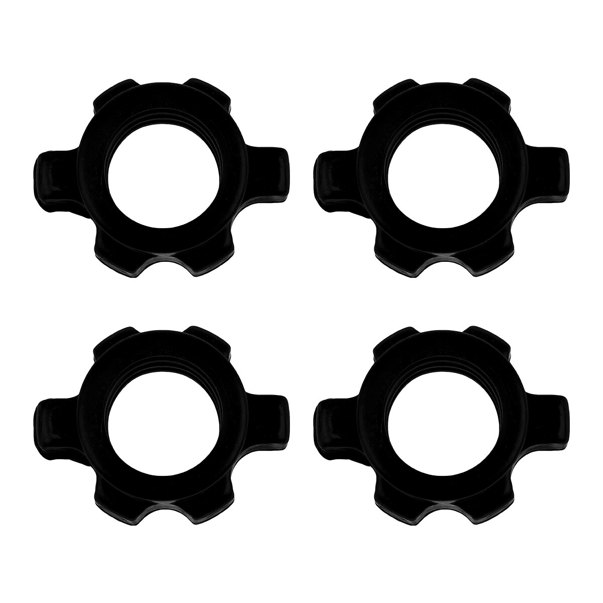 4 Pcs Dumbbell Bar Nut Barbells Spin Screw Clamp Fitness Equipment Accessories: Black