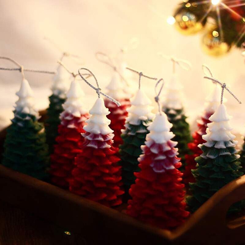 Moule bougie noel arbre de noel pomme de pin flocon de neige bougie Silicone moule
