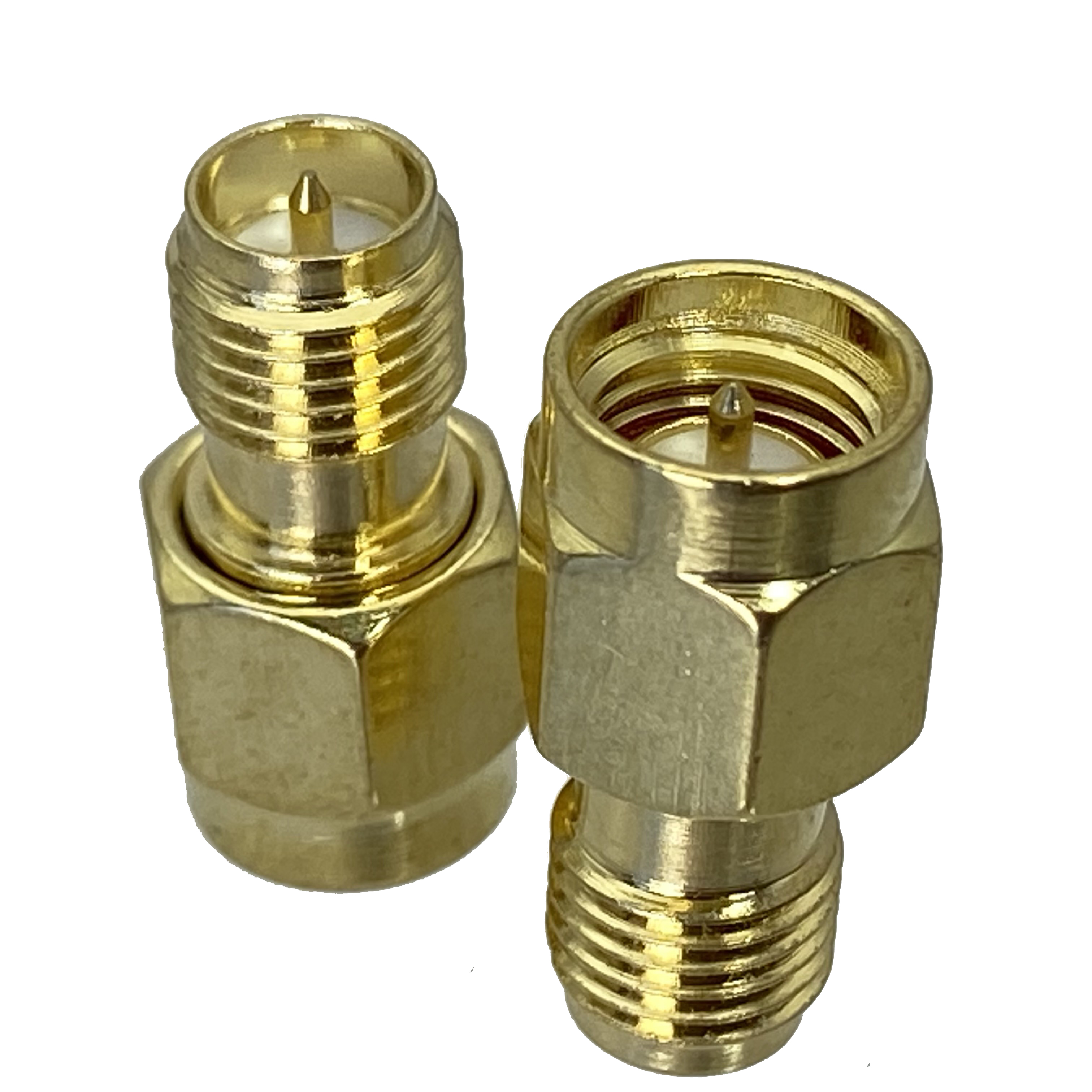 Sma rp sma adapter, sma hane hona rp-sma hane hona antennkontakt, sma kopplare rak 90 graders rf koaxialadapter 50 ohm: Guld-