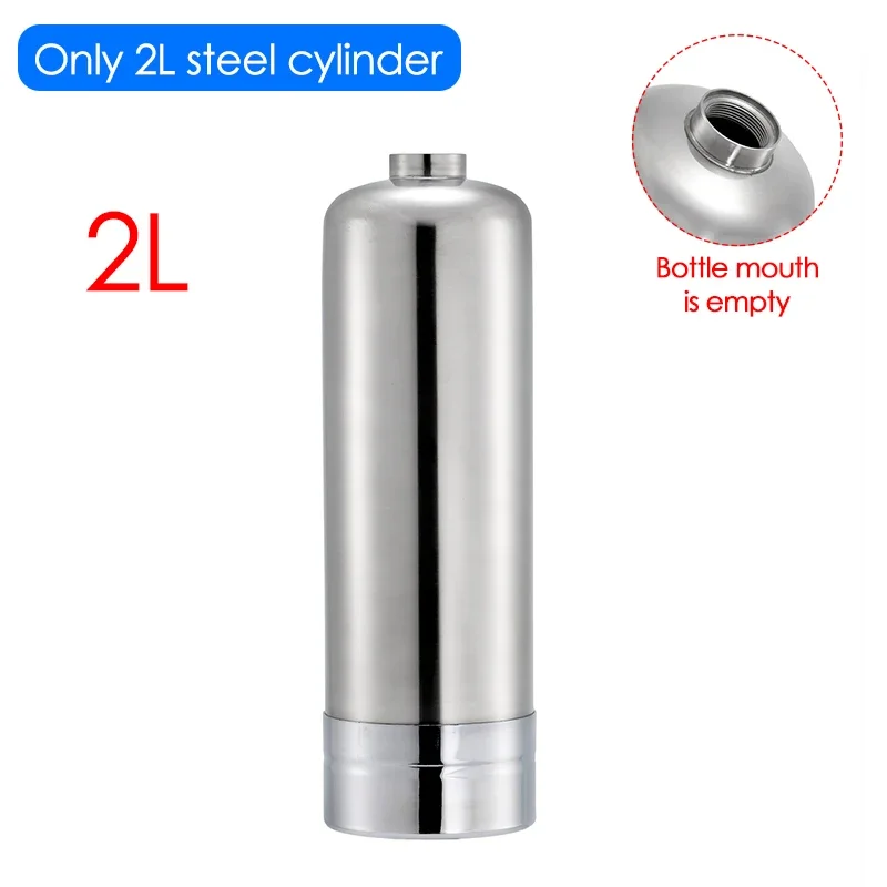Générateur de CO2 pour Aquarium 2L/1L, bouteille en acier inoxydable, cylindre de gaz haute pression, accessoires d'aquarium: WHITE