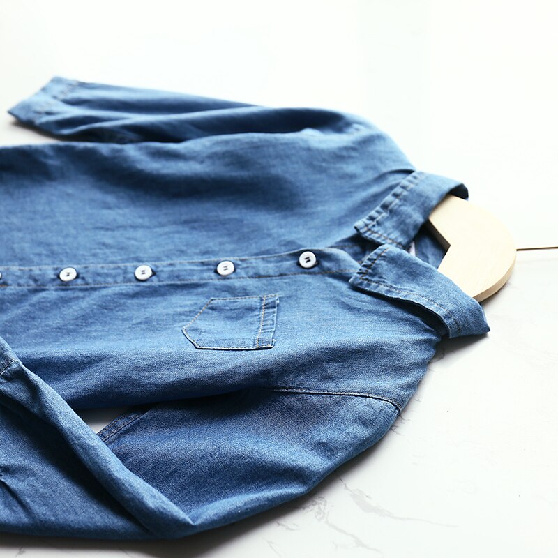 Ropa de primavera para niños, Camisa vaquera de manga larga, ropa para niños, Camisa vaquera de algodón, ropa para niños BB307