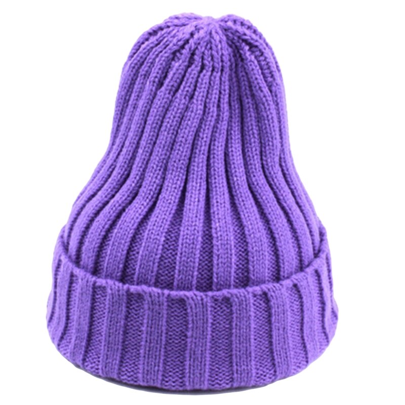 Unisex Winter Chunky Ribbed Knit Pointed Beanie Hat Neon Solid Candy Color Stretch Snow Ski Cuffed Skull Cap Ear Warmer: lp