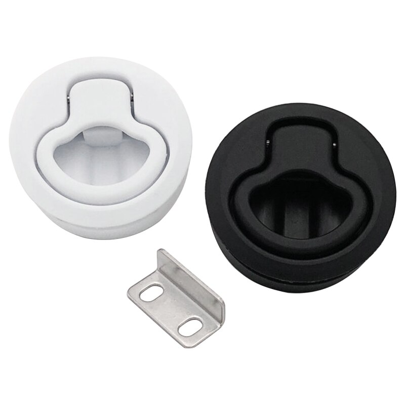 2" Black/ White Round Locking Flush Pull Latch Replacement Plastic For RV Marine Boat