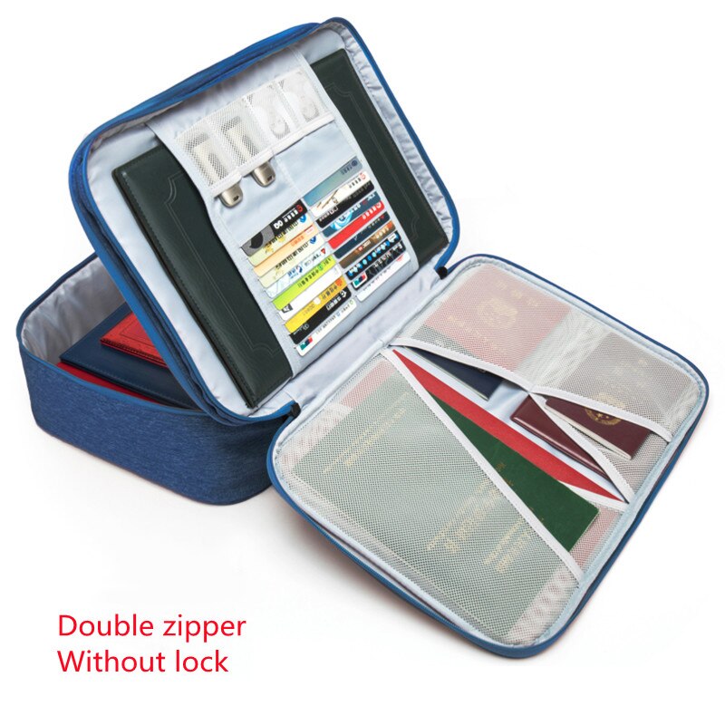 Tasche Ordner für Dokumente Organizer Lagerung Tasche Kasten fallen Abdeckung Halfter A4 Geldbörse Heimat Büro Sicher Zubehör Liefert: E 4 dunkel Blau