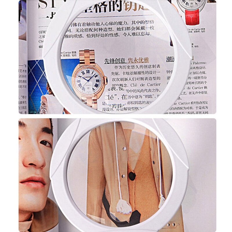 5X 10X Rechargeable Magnifying Glass with Stand & Clamp ,Brightness Adjustable Y4QC