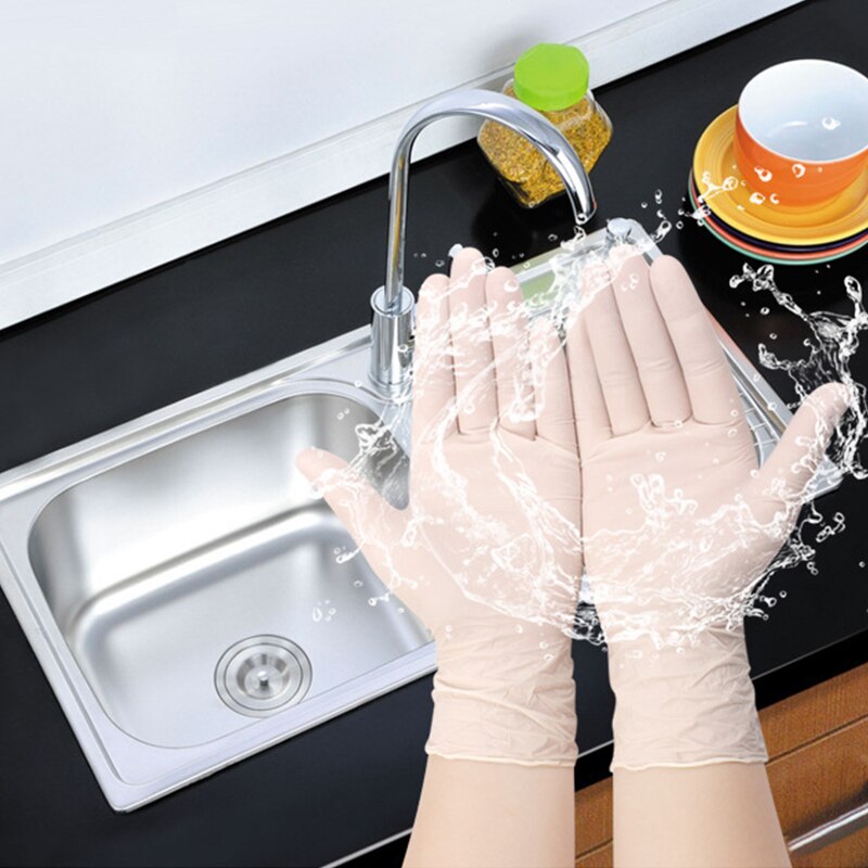 IMBABY 100pcs Disposable Latex Gloves Children Adult Non-Slip Durable Nitrile Gloves Acid & Alkali Rubber Glove Universal Gloves