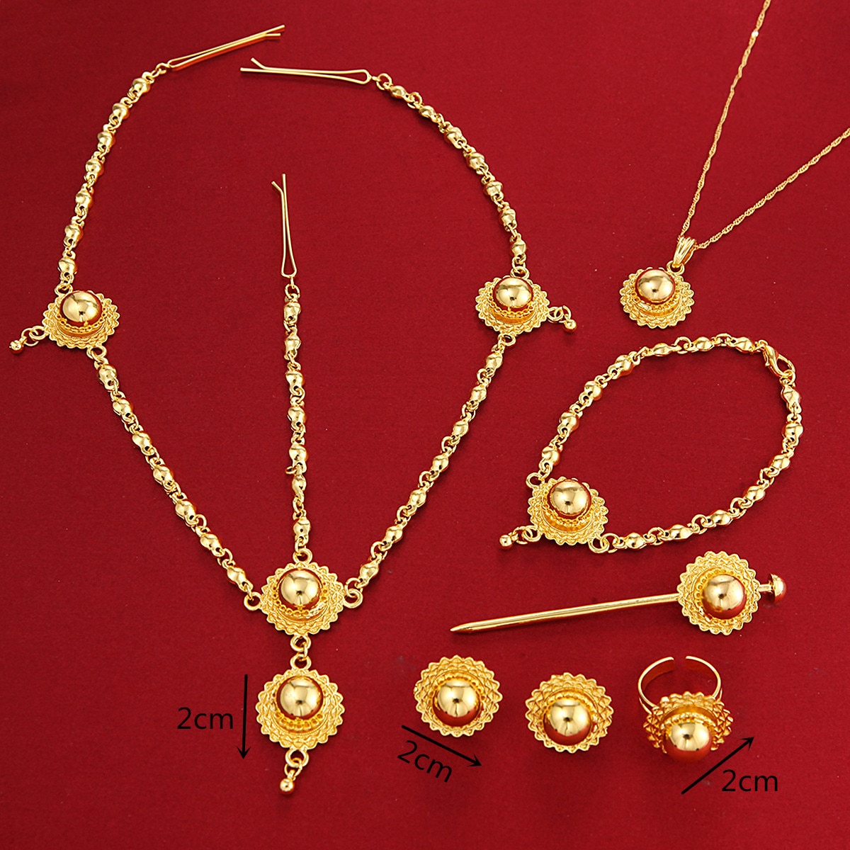 Habesha – ensemble de bijoux de pâques pour femmes, couleur or 24K, Style éthiopien, tendance érythréen