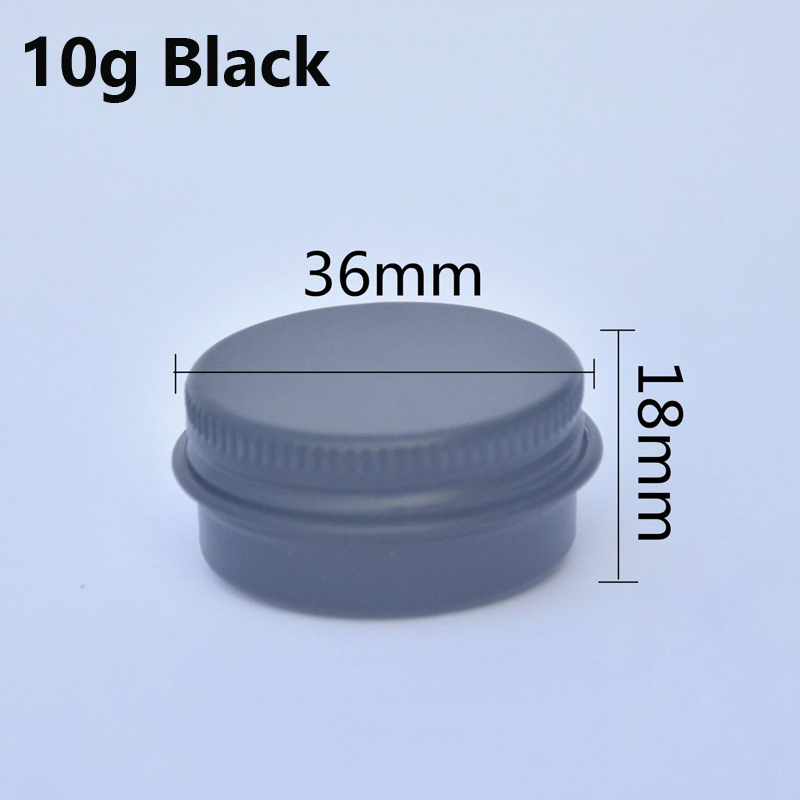 30 stuks 5g 10g 15g 20g 30g 50g lege zwarte aluminium blikken blikken met schroefdeksel ronde kaars kruiden blikken blikken met schroefdeksel containers: 10g zwarte