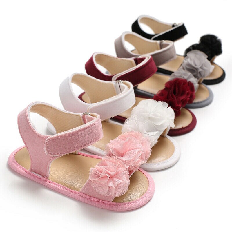 Toddler Baby Infant Girl Sandals Summer Soft Sole Crib Floral Shoes Anti-slip 0-18M