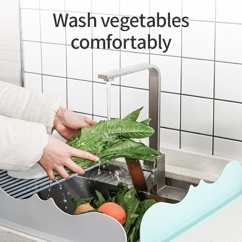 1PC Kitchen Sink Water Splash Guard Silica Gel Removable Waterproof Screen Used For Fruit Vegetable Washing Dishes Water Barrier