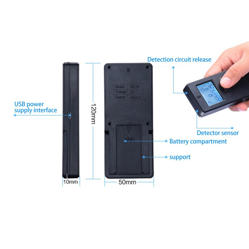 Digital Ultraviolet Radiation Detector UV Meter Dosimeter Electromagnetic Field Radiation Tester With Temperature Display