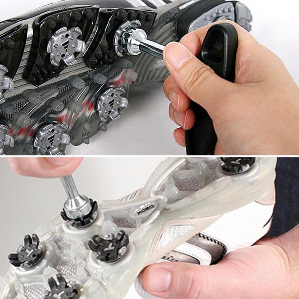 1 stk praktiske golfsko spikes golf knopper fjernelse værktøj udendørs golf sport golf sko klamper skralde nøgle håndtag tilbehør