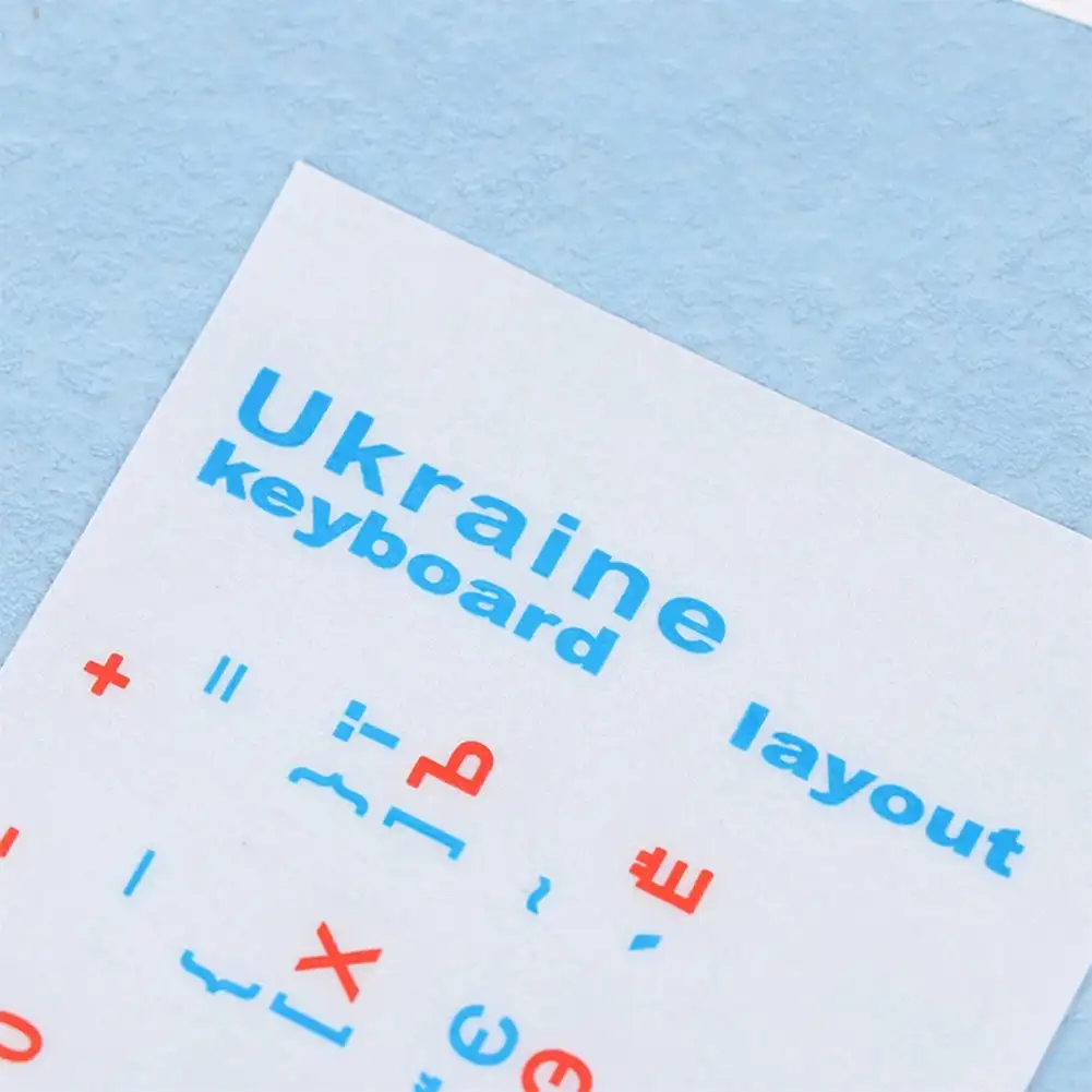 Naklejki na klawiaturę ukraińską czarne/przezroczyste tło białe/niebieskie czerwone litery język ukraińnarty robić uniwersalnych akcesoriów robić laptopów PC