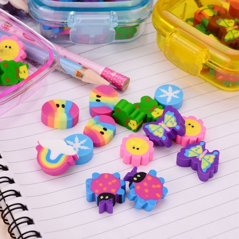 20Pcs/set Cute Rubber Eraser Kid School Supplies Stationery material square box, exquisite rubber, children's