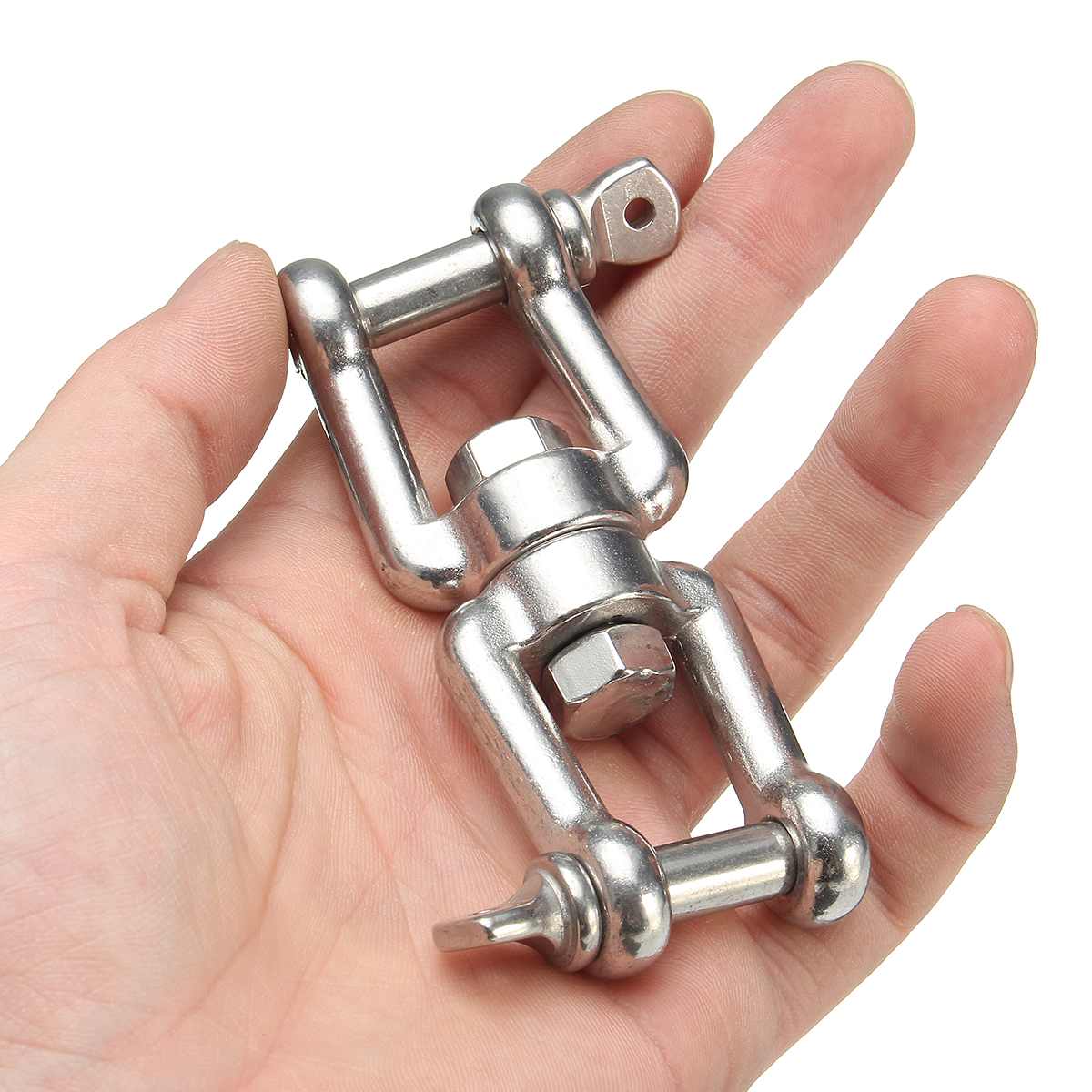 8mm 316 Stainless Steel Boat Jaw Sea Anchor Chain Swivel-Connector Shackle Hook Marine Hardware Durable Corrosion Resistant