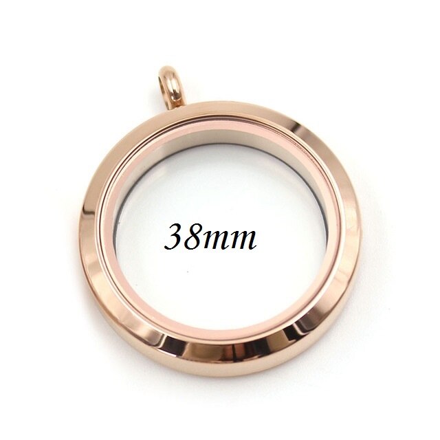 Edelstahl Medaillon Anhänger - 20-38mm - Twist Schraub-Charms - Runde Form - Trendiger Schmuck: Roségold 38mm