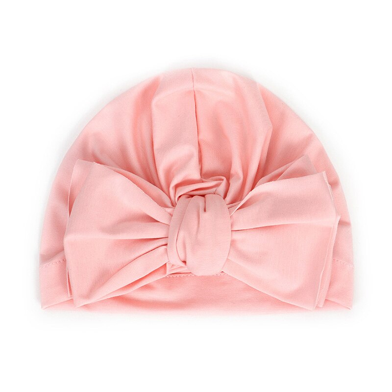 Grote strikken babyhoed zacht lente zomer kinderen babymeisje muts schattige kinderen peuter muts tulband: Roze