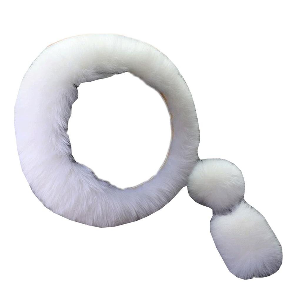 Solide doux longue laine floue volant couverture laine frein à main voiture accessoire mouton fourrure peluche protecteur couverture Kit: 3