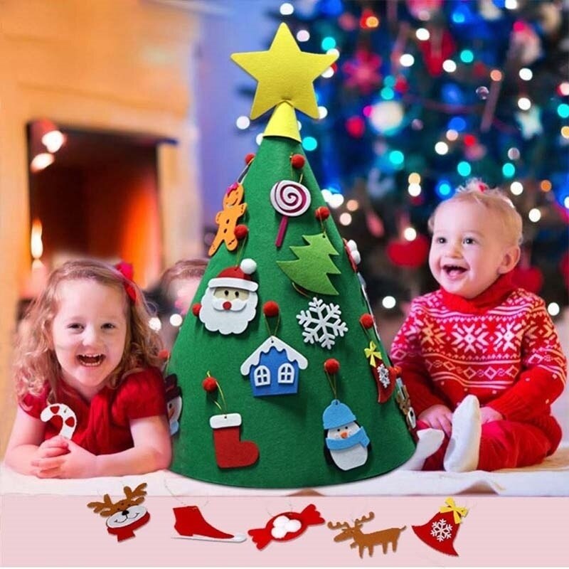 Diy Voelde Kerstboom Kerst Decor Voor Thuis Navidad Jaar Voor Kinderen Cristmas Ornamenten Navidad Natal Xmas boom