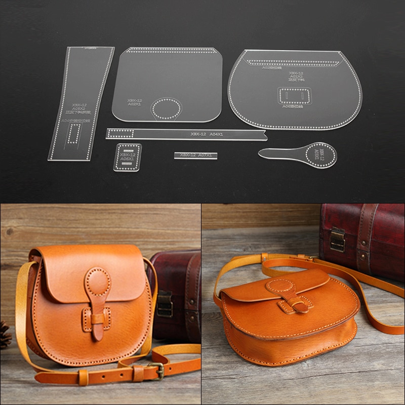 Skuldertaske akryl læder håndværk håndtaske syning mønster læder håndtaske skabelon læder håndværk mønster diy hobby