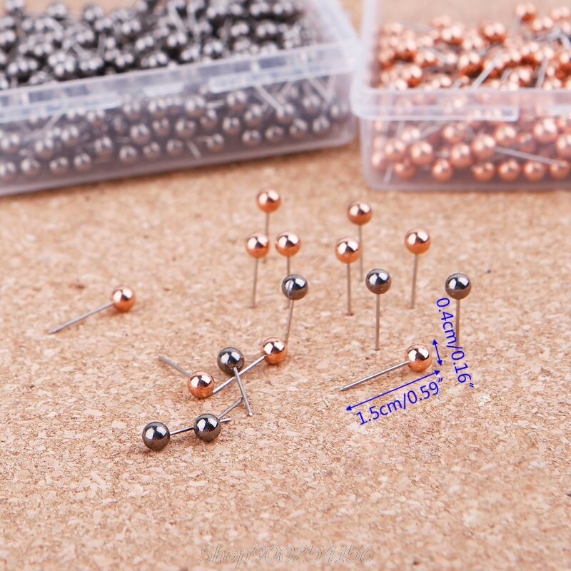 400pcs Round Plastic Head Steel Point Push Pins Map Thumb Tacks Pin Office School Supplies Au14 20