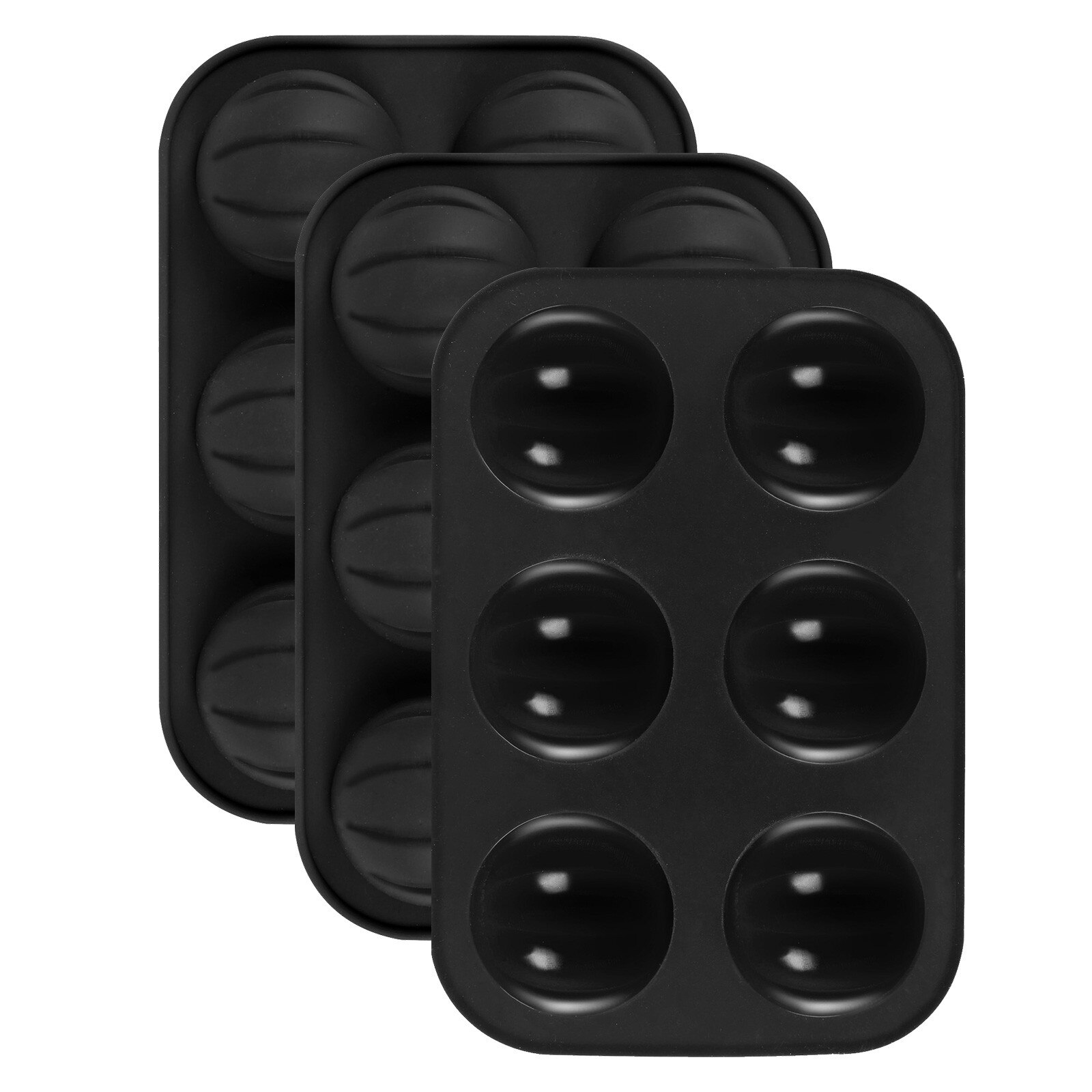 3pc diy cake bakvormen siliconen 3d pompoen strepen vorm chocolade cake koek bakvorm bakvorm patisserie mal siliconen: Een -3 stuks