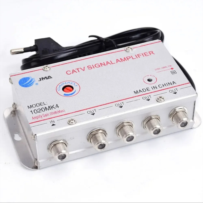 4-Wege-CATV-Splitter-Verstärker, 20 dB, digitale TV-Antenne, Signalverstärker, Heim-TV-Ausrüstung, 45 MHz bis 860 MHz, EU-Stecker, 220 V