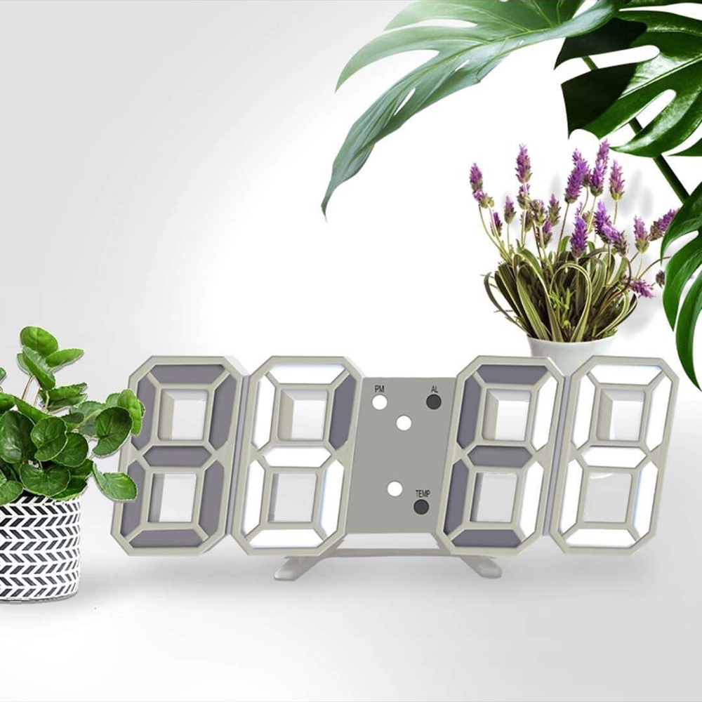 3d Led Digitale Klok Lichtgevende Mode Wandklok Multifunctionele Creatieve Usb Plug In Elektronische Klok Huisdecoratie