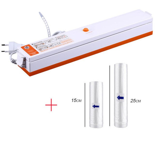 Vacuum Packaging Machine Vacuum Bag Compression Sealing Machine Automatic Food Preservation Packaging Plastic Vacuum Machine: WHITE 15-25cm / EU Plug