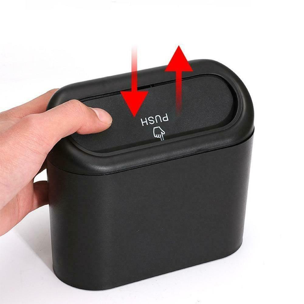 Bil søppelkasse søppel støv koffert boks bil bil lagring sak søppel støv sak boks søppelbøtte svart 15.5*14*6.5cm