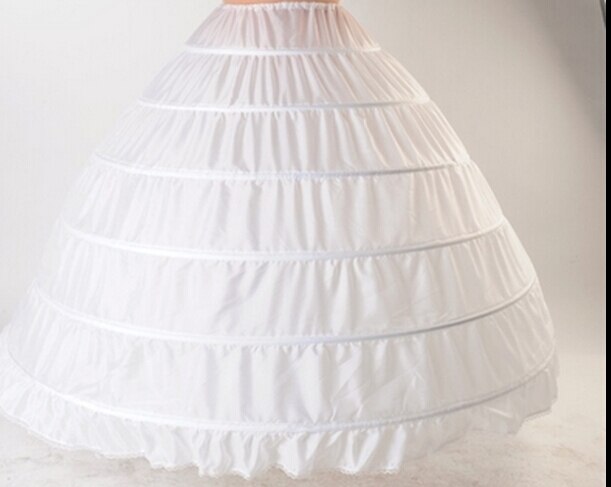 White 6 Hoops Petticoats Bustle for Ball Gown Wedding Dresses Underskirt Bridal Accessories Bridal Crinolines Skirts