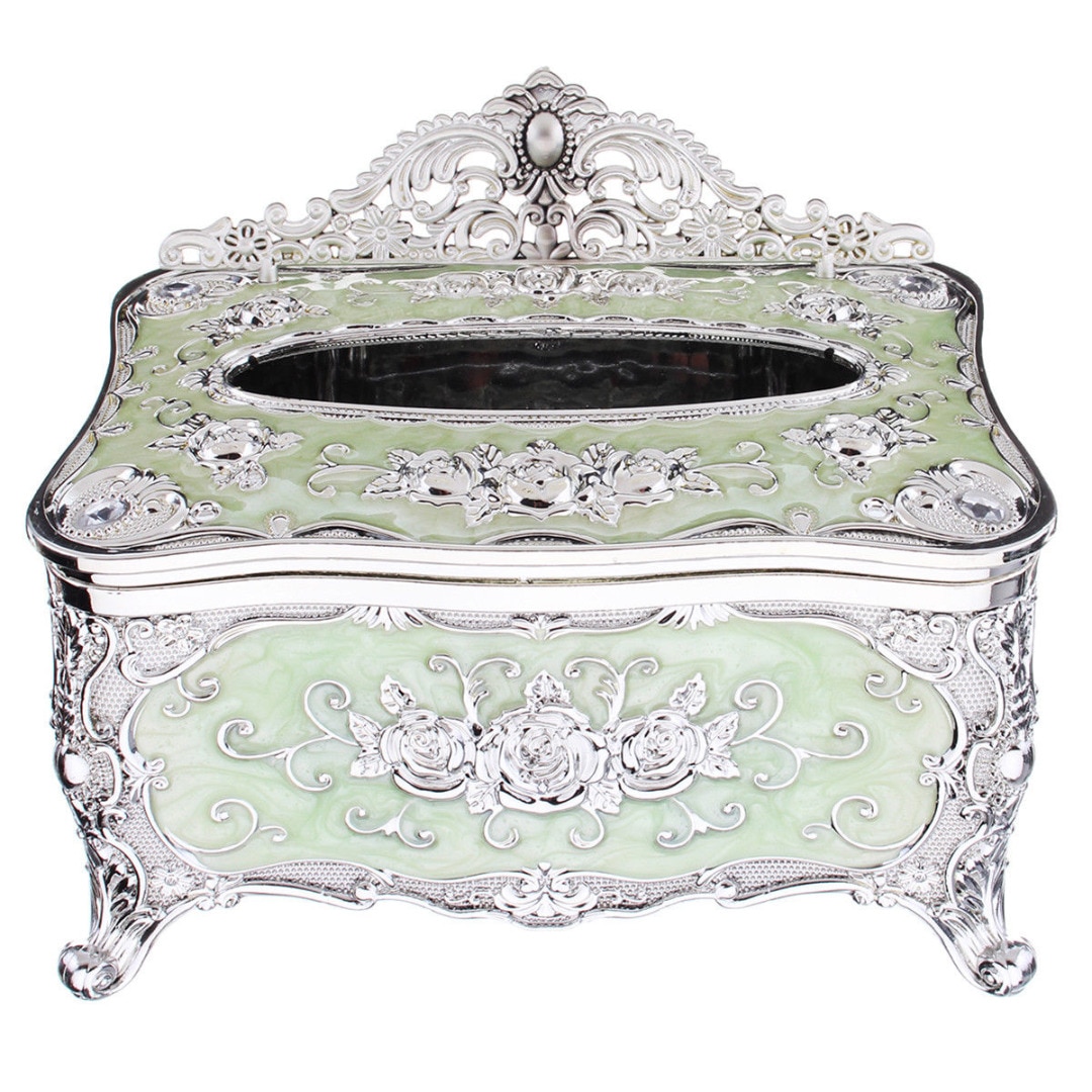JX-LCLYL Gold Tissue Box Cover Chic Napkin Case Holder Hotel Home Decor Organizer: Green