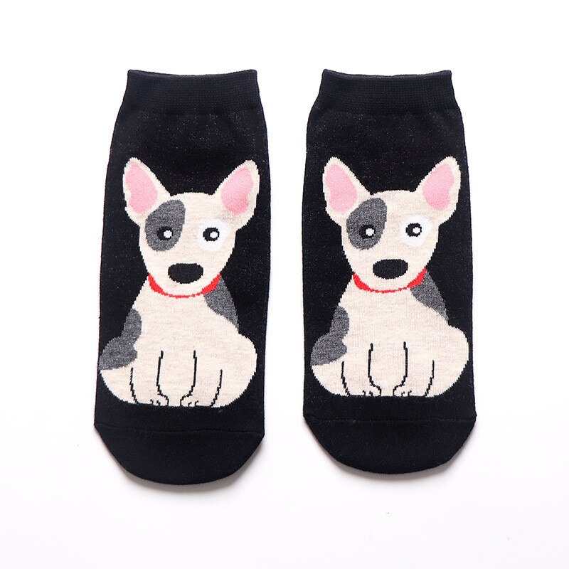 Lente Herfst Mode Schattige Dier Vrouwen Katoen Korte Sokken Tij Hond Kawaii Bull Terrier Beagle Japanse Casual Gelukkige Grappige Sokken: 1