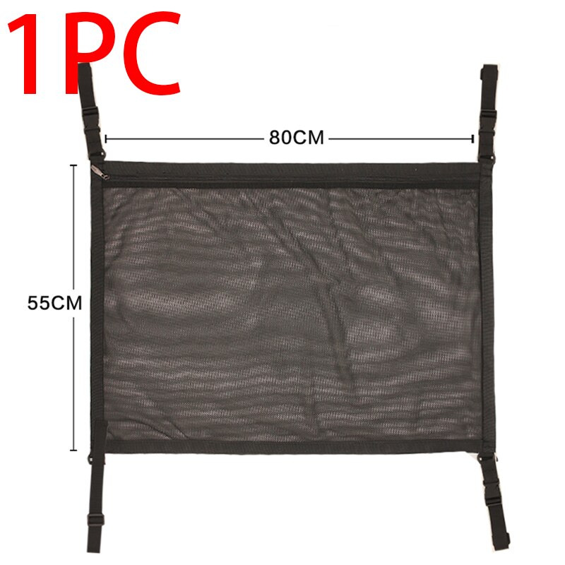80cm*55cm bil loft opbevaring net lomme bil tag opbevaring taske lynlås polyester mesh pose auto organizer til opbevaring oprydning: Default Title