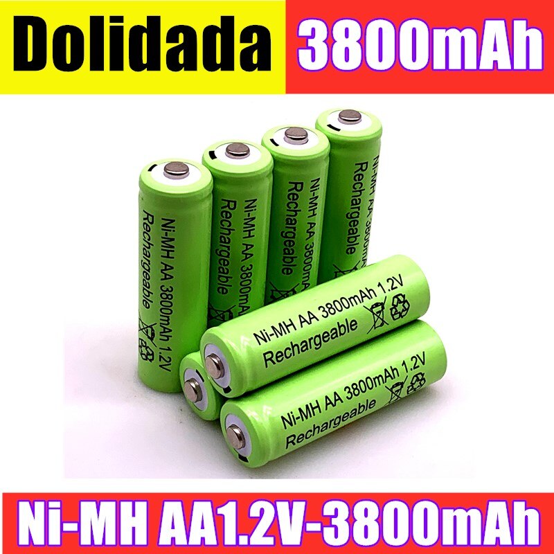 20PCS 100% original AA 3800mAh 1.2V rechargeable battery AA 3800mAh Ni-MH rechargeable 1.2V 2A battery