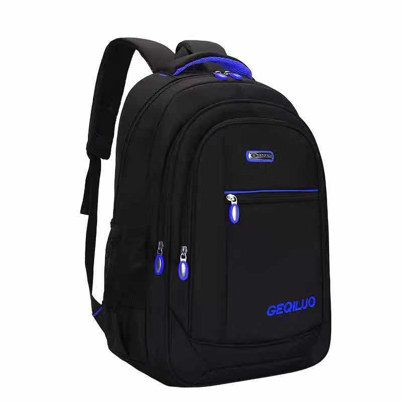 Mochila adolescente para meninos, bolsa escolar de nylon preta 15.6 Polegada, mochila traseira para laptop, bolsa grande para estudantes: Azul