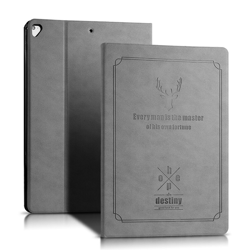 Hoes voor ipad pro 12.9 , pu-leren standaard, beschermhoes voor ipad pro 12.9 , ipad 12.9 &quot; tablet, beschermhoes voor ipad  a1584 a1652: Grijs